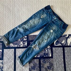 Distressed Gap Maternity Girlfriend Jeans